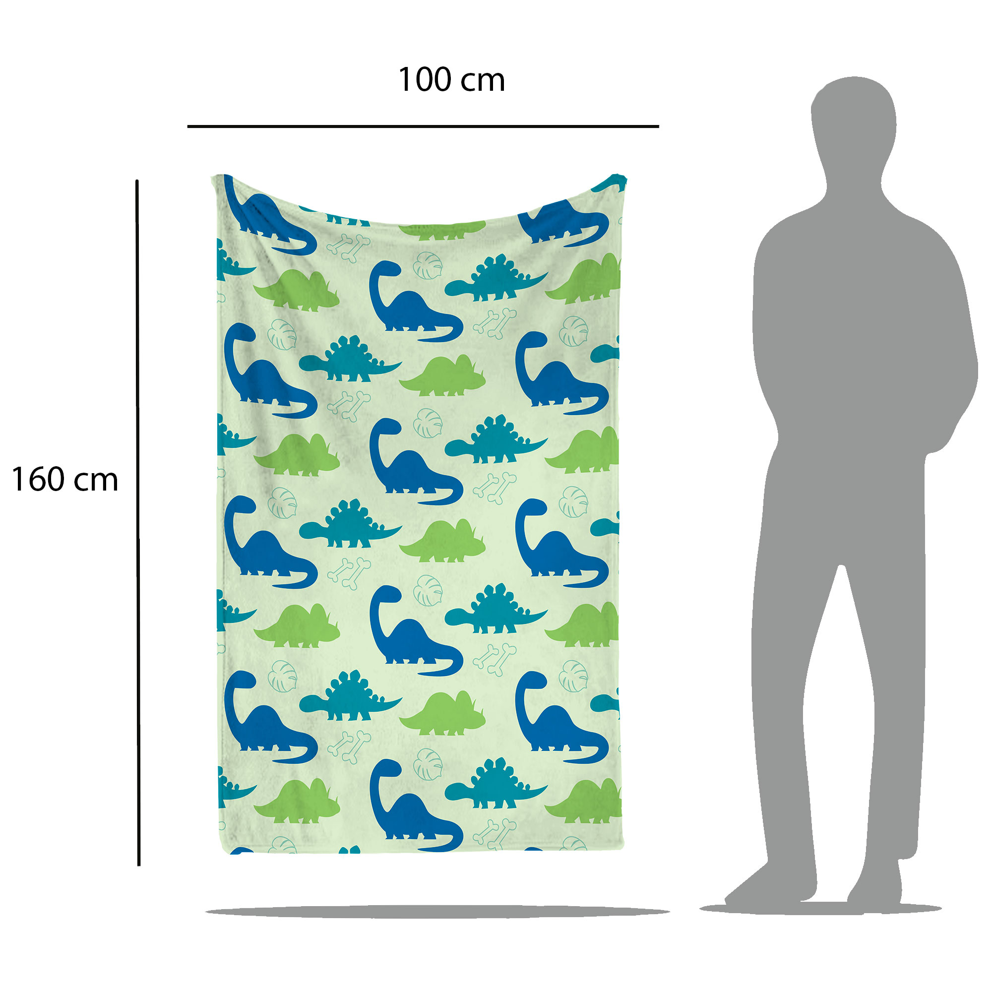 Cobija Manta Frazada Diseño de Dinosaurios Azules Ultra Suave y Ligera de Alta Calidad