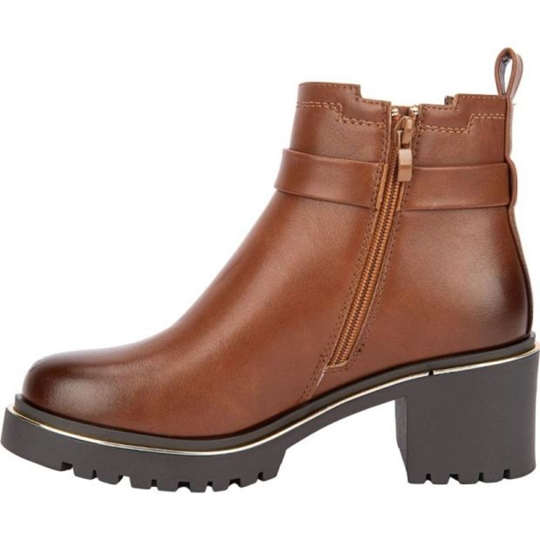 Bota para mujer, con suela track, elástico a los costados, hebilla y cierre, acabado napa marca Goodyear 1141439