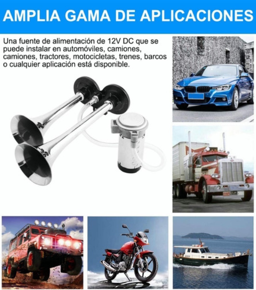 Bocina De Aire Bimetálica Para Bocina De Doble Tubo 150db gris negro