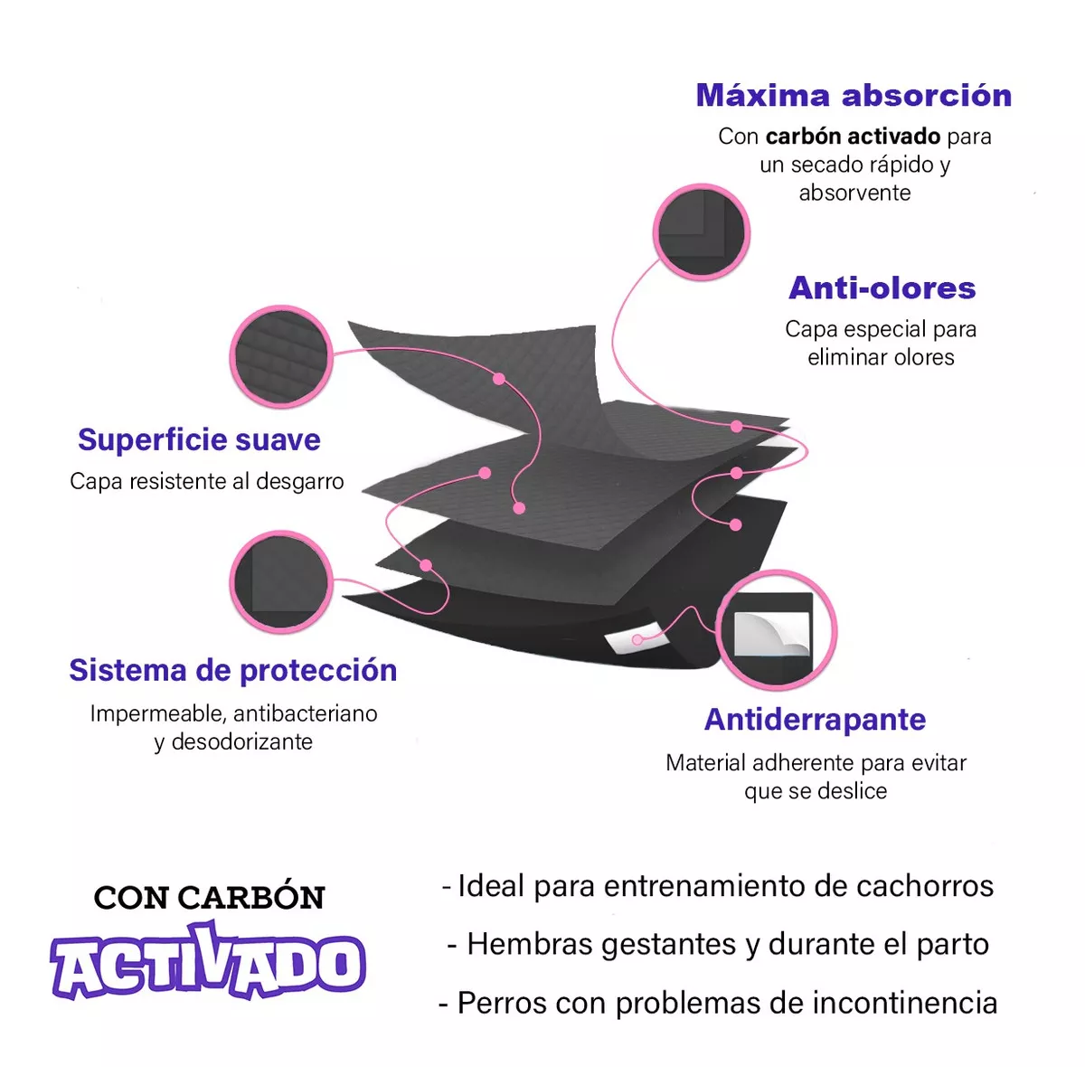 Set 14 Pz Tapete Entrenador Para Perro Pañal Absorbente 60x60cm