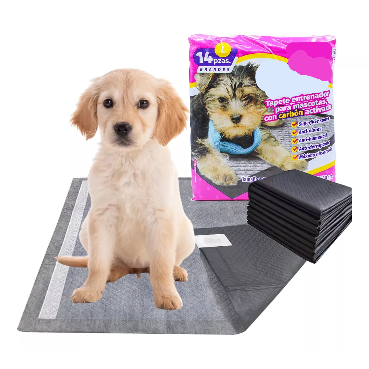 Set 14 Pz Tapete Entrenador Para Perro Pañal Absorbente 60x60cm