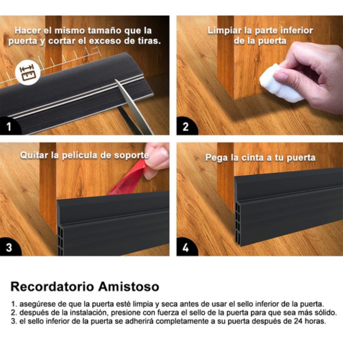 3 Piezas De Guardapolvo Cubre Puerta Atrapa Polvo negro rojo