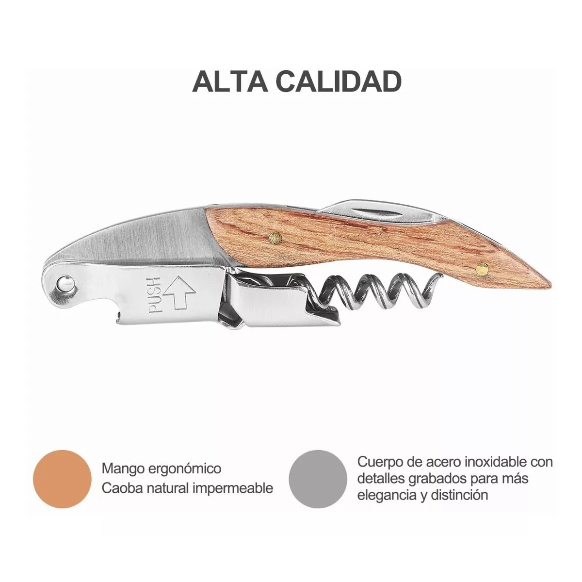Destapacorchos Vinos Sacacorchos Con Funda De Madera