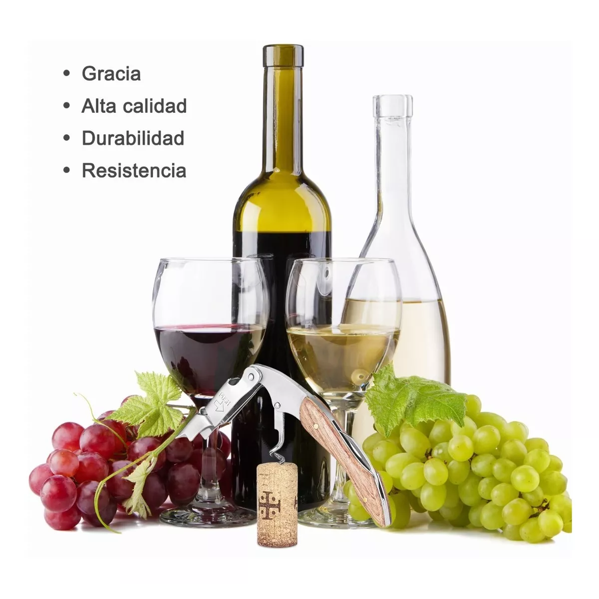 Destapacorchos Vinos Sacacorchos Con Funda De Madera