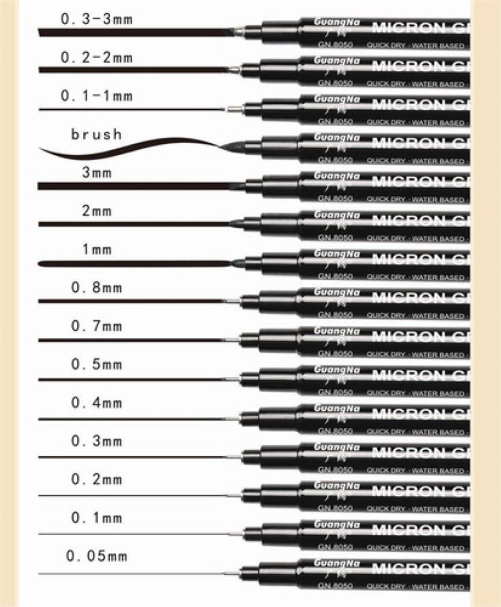 Estilografos plumones lapices Punta Fina 15 pzs negro