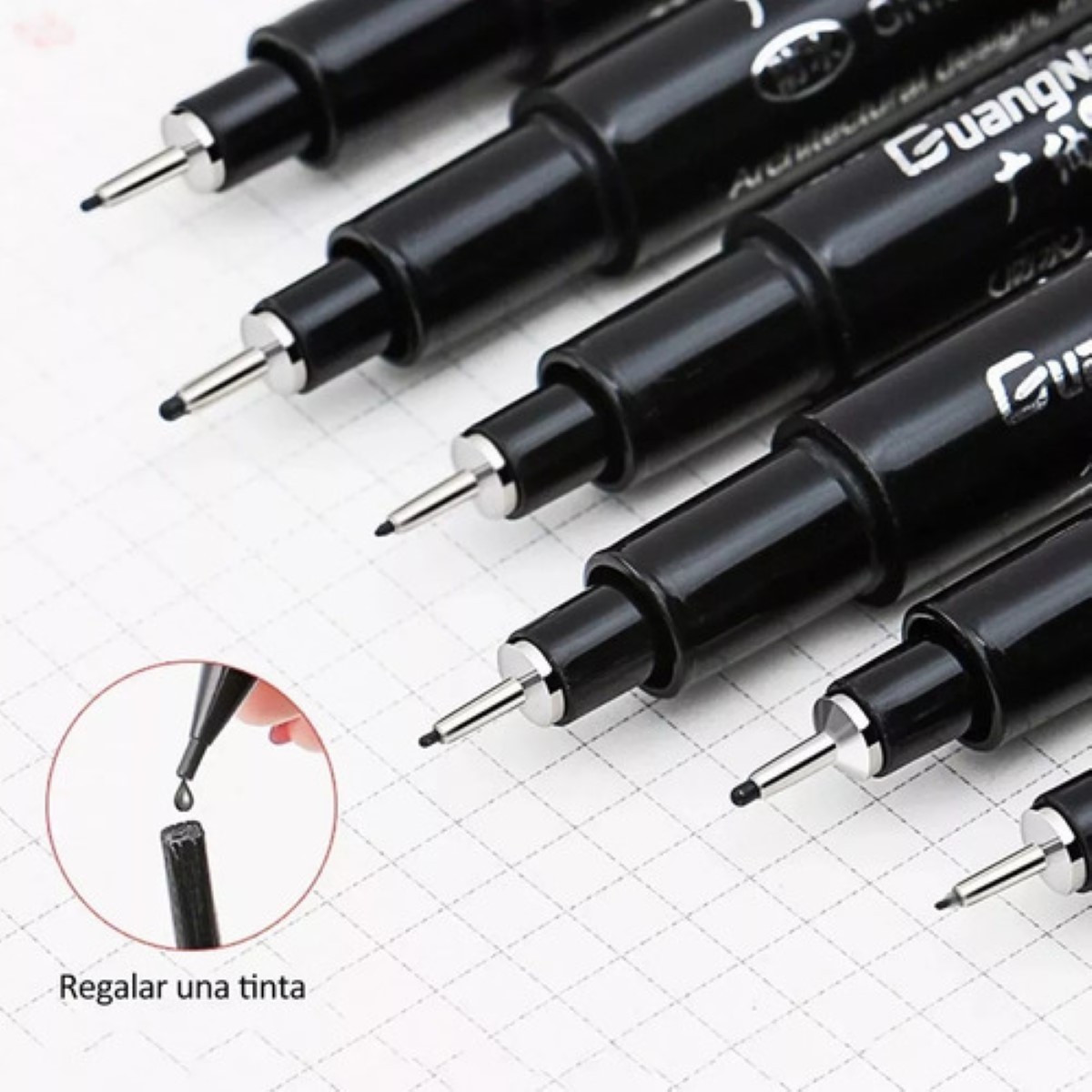 Estilografos plumones lapices Punta Fina 15 pzs negro
