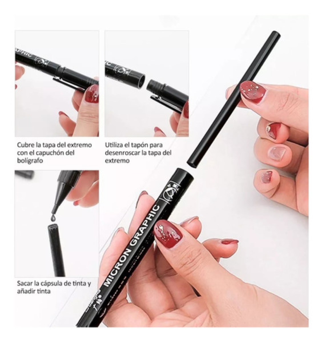 Estilografos plumones lapices Punta Fina 15 pzs negro