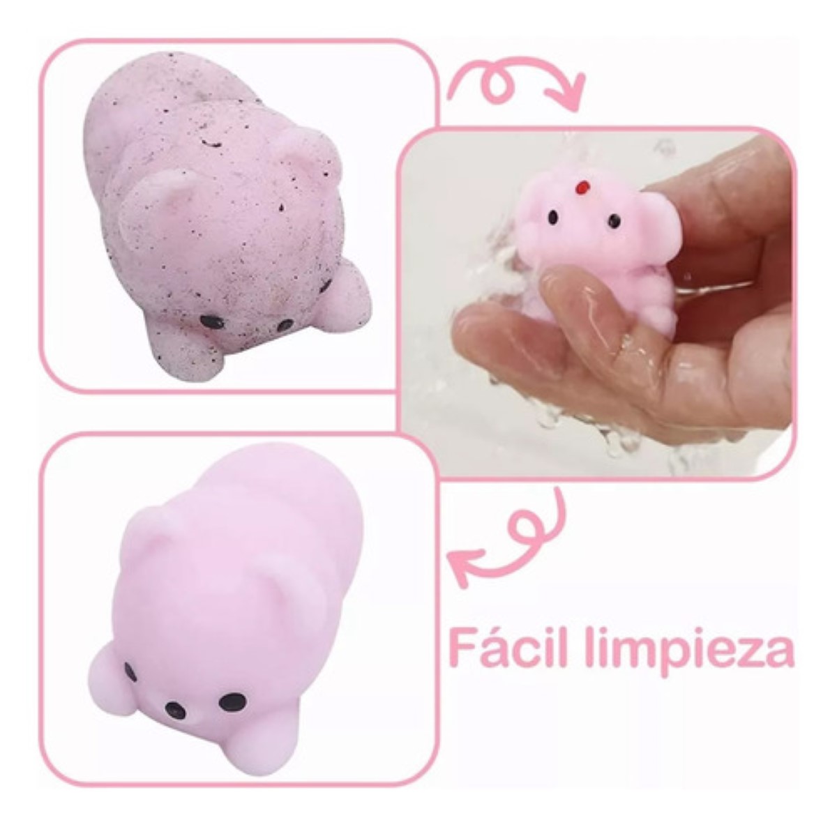 Juguete Escuichi Squishy Barato Kawaii Antiestres Mochi 64 pzs COLORES