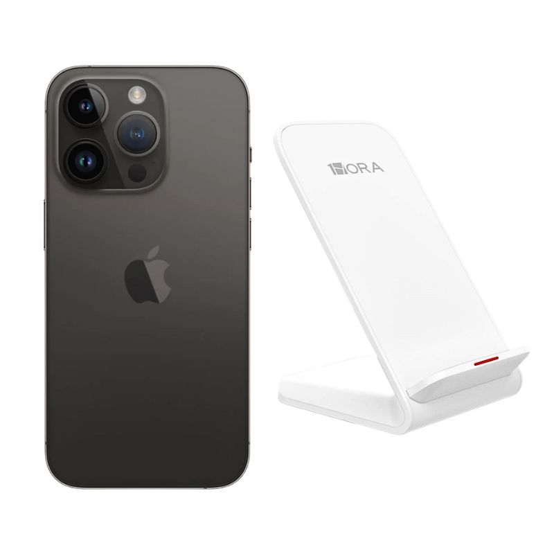 iPhone 14 Pro Max 256GB Negro E-SIM Reacondicionado Grado A + Base Cargador