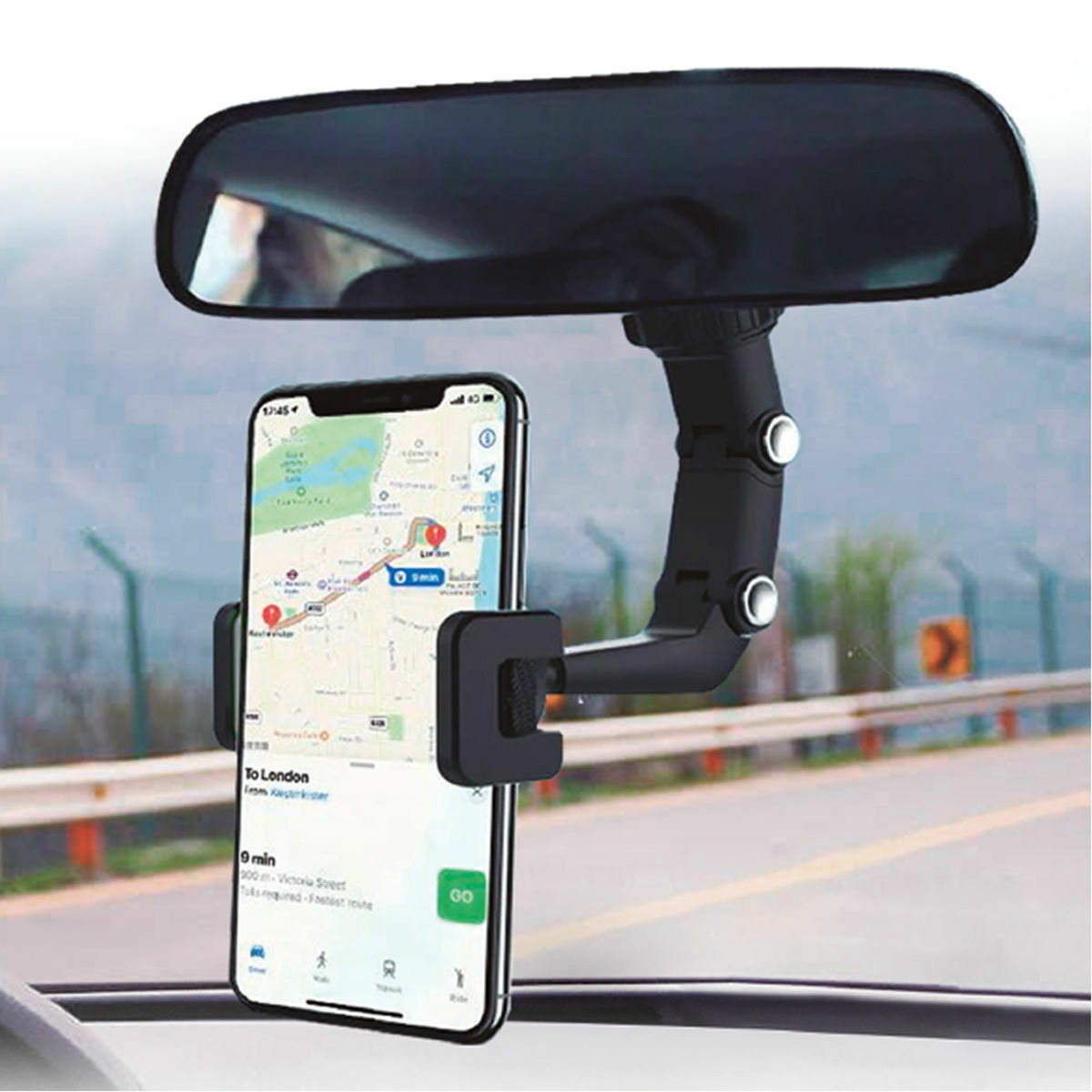 Soporte con clip universal para celular / cellphone holder para retrovisor 