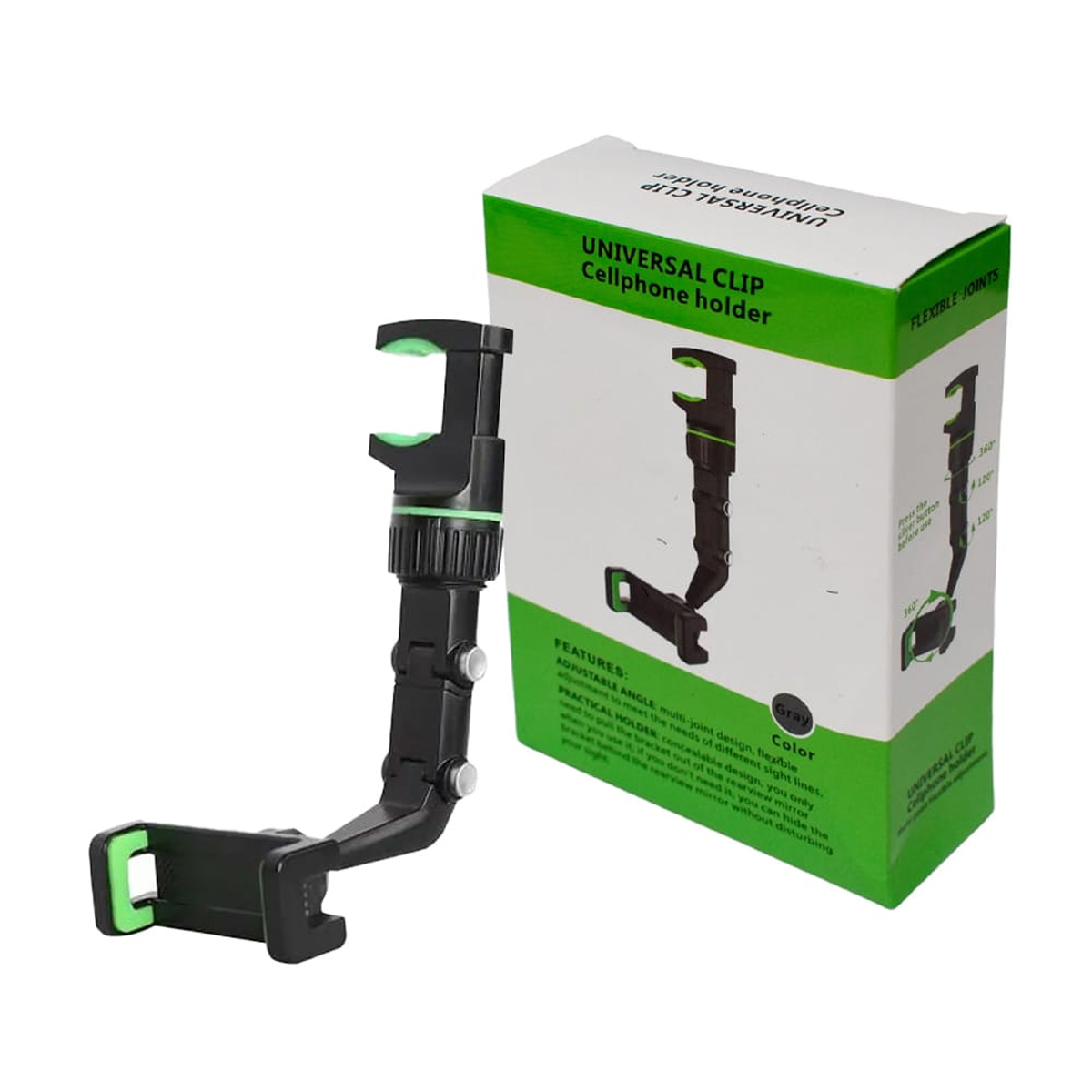 Soporte con clip universal para celular / cellphone holder para retrovisor 