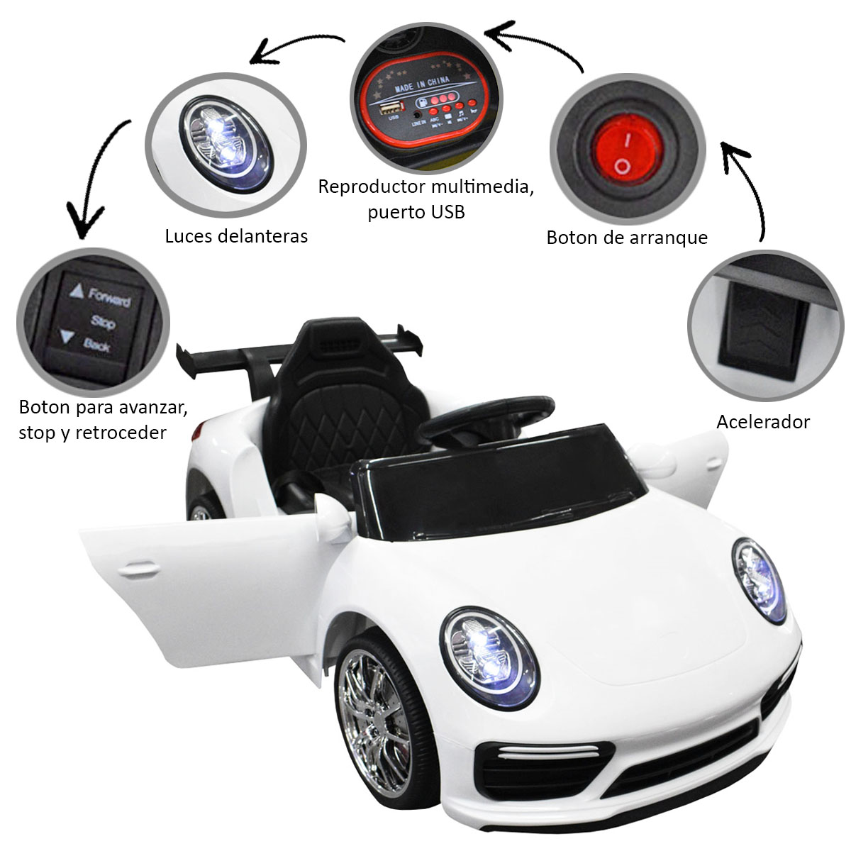 Carro Eléctrico Montable 6 V 911 C-Lee Blanco