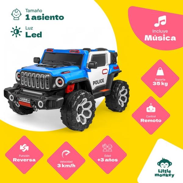 Carro Montable Electrico Control Remoto 4x4 Musica Bluetooth Azul