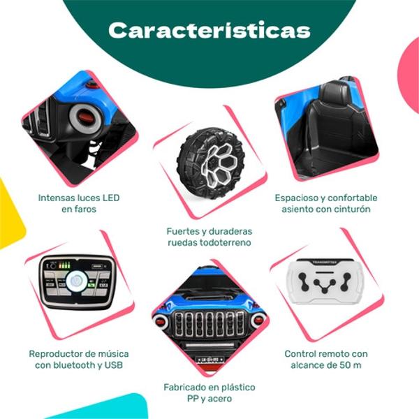 Carro Montable Electrico Control Remoto 4x4 Musica Bluetooth Azul