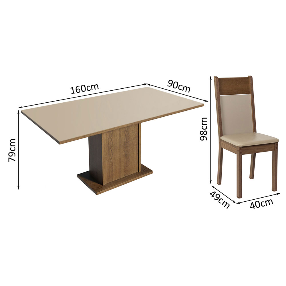 Juego de Comedor con Mesa y 4 Sillas Madesa Elisa CM