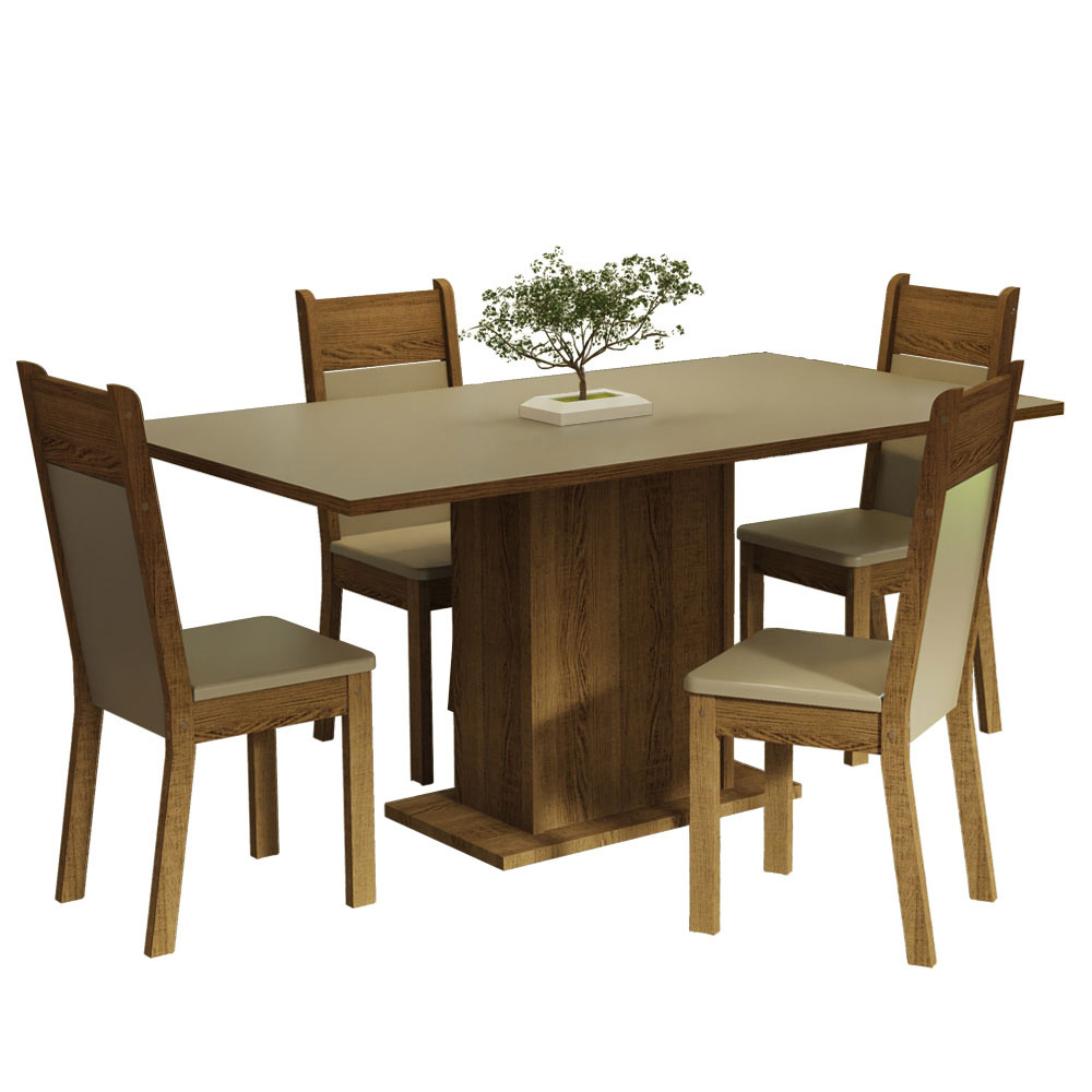 Juego de Comedor con Mesa y 4 Sillas Madesa Elisa CM