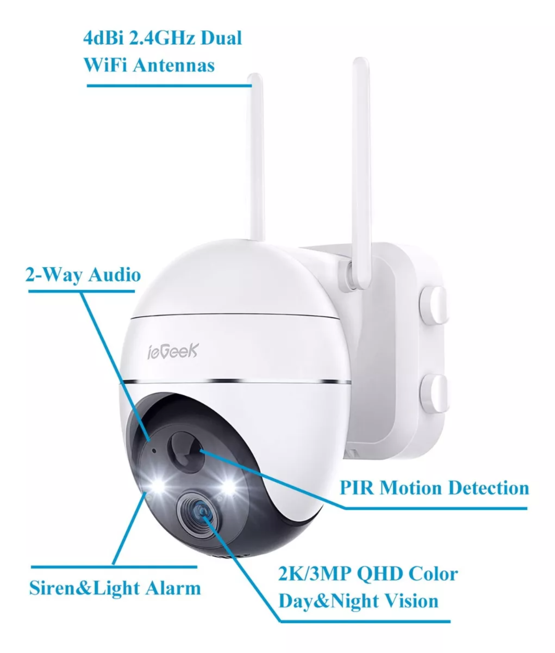Solar Cámara De Seguridad 2k Exterior Wifi Bateria Con Ptz