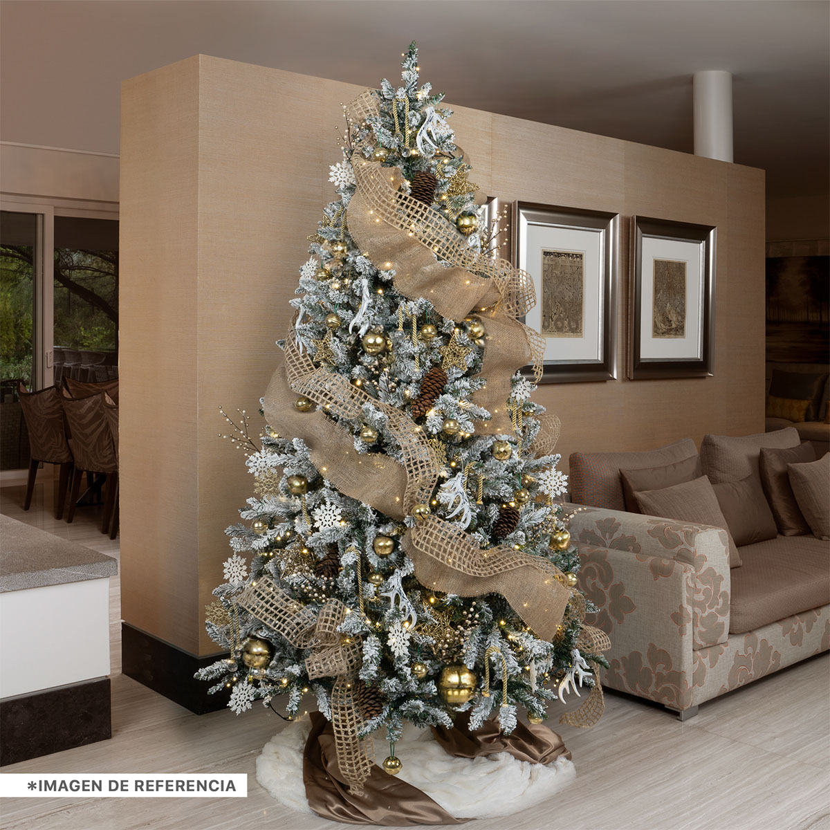 Árbol de Navidad Nevado Pino Navideño 1.6m - Verde para ESQUIMAL