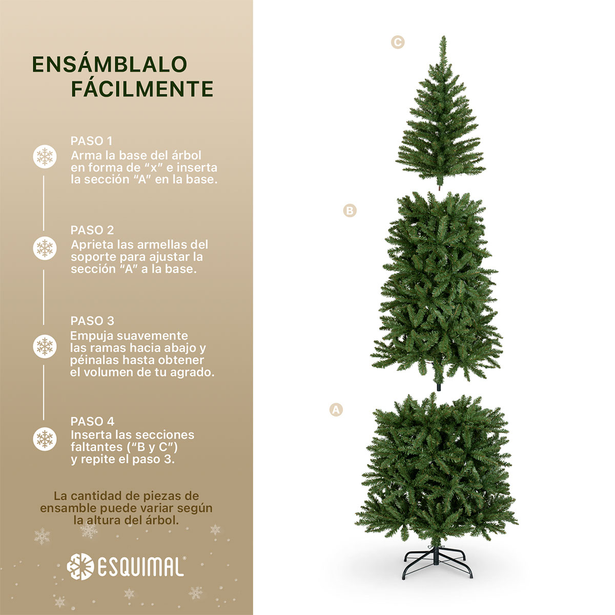 Árbol de Navidad Tipo Lápiz 1.8m Pino Navideño - Verde Oliva para ESQUIMAL