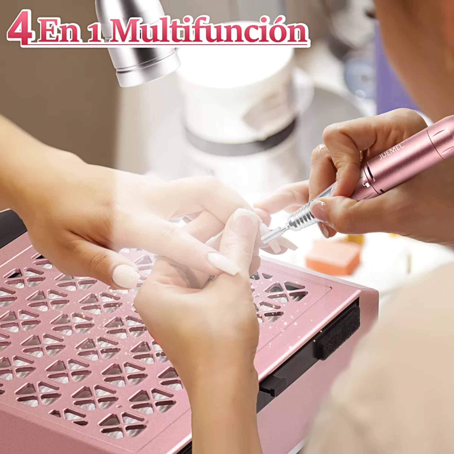 4 en1 Taladro Para Uñas Pulidor Esmeril Drill Profesional Extractor Polvo Acrilicas Juemel M7031