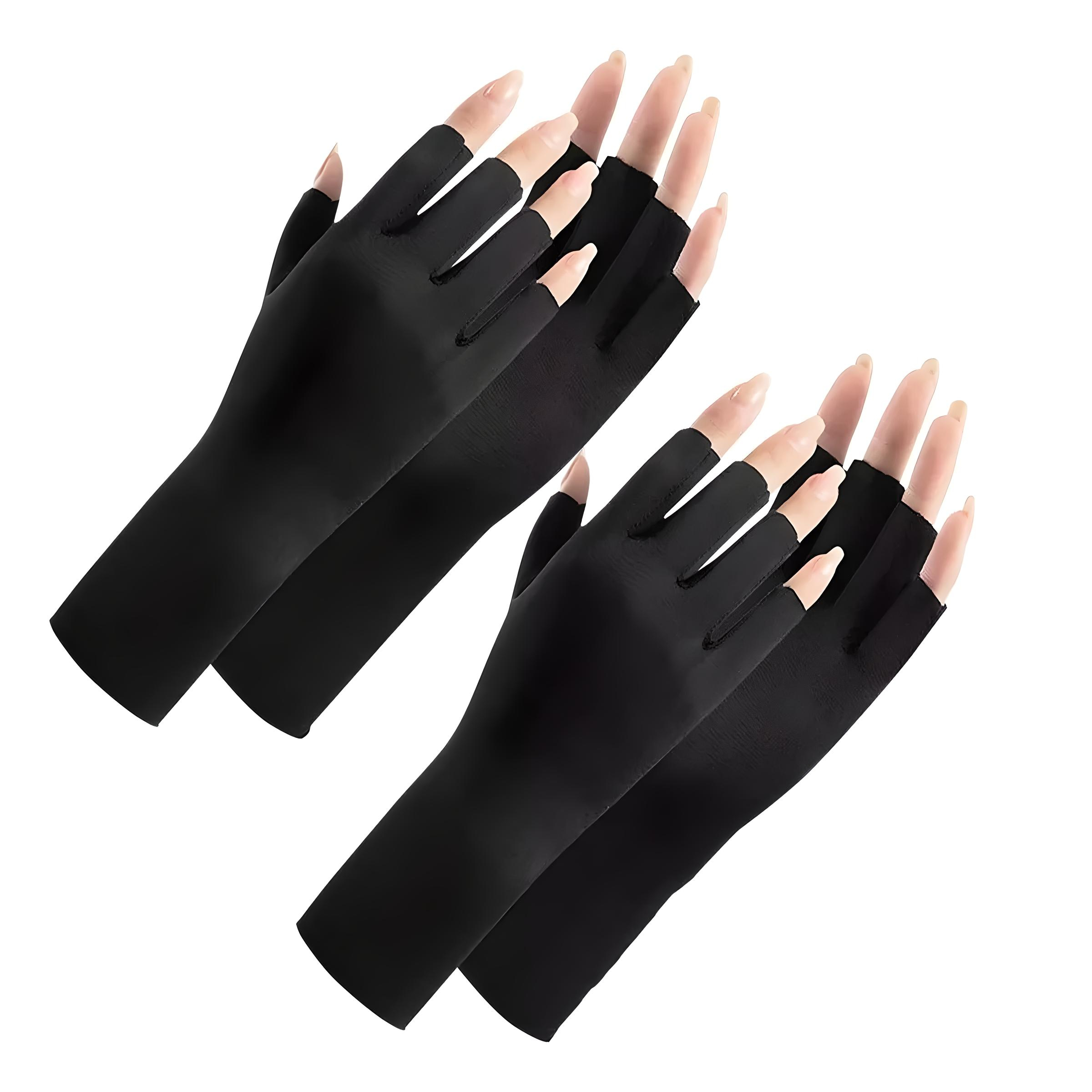 2 Par Guantes Anti-uv Lampara Para Uñas 2 Colors Para Mujer