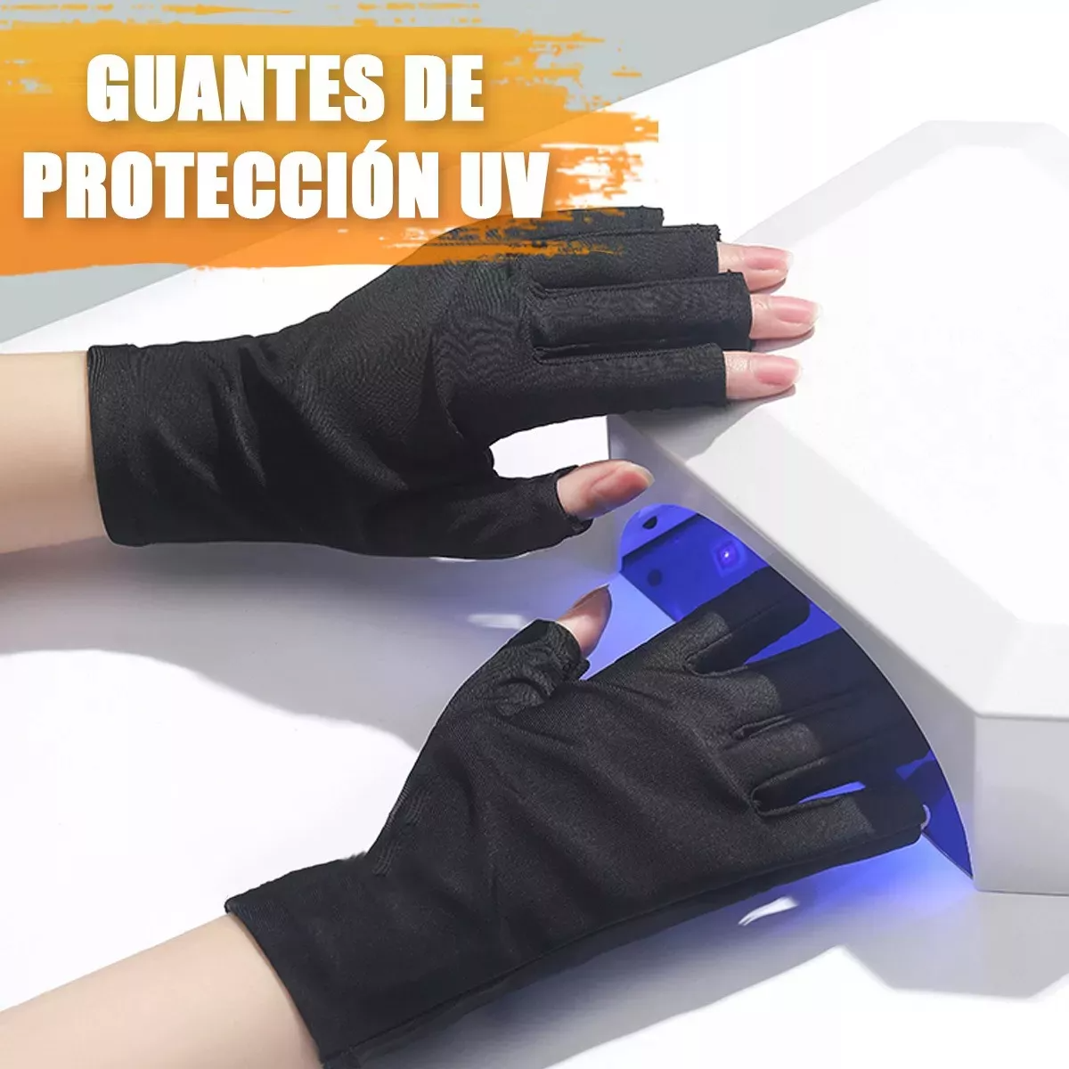 2 Par Guantes Anti-uv Lampara Para Uñas 2 Colors Para Mujer