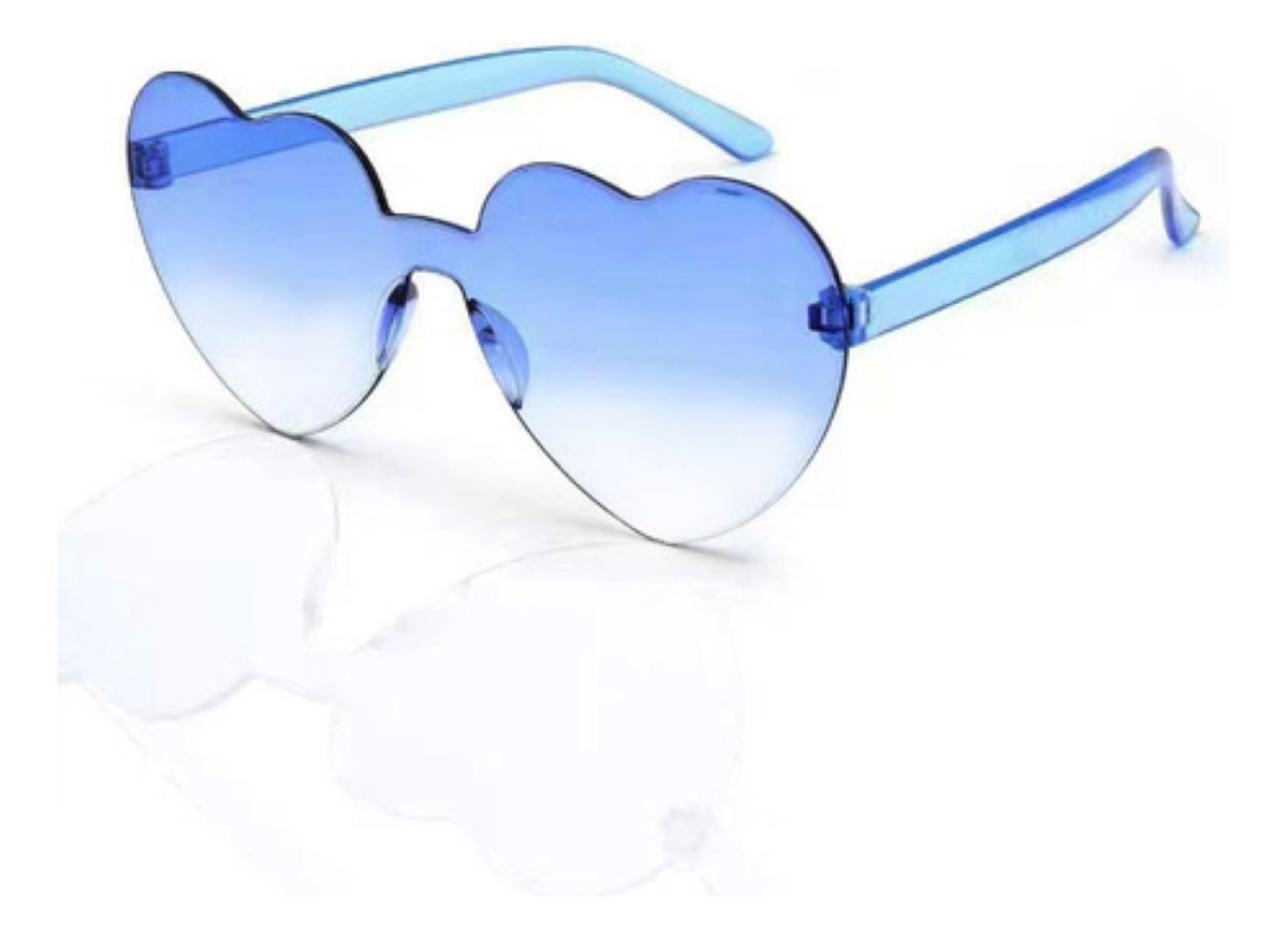 Gafas De Sol De Corazón Accesorios Lentes 10 pares COLOR CELESTE AZUL