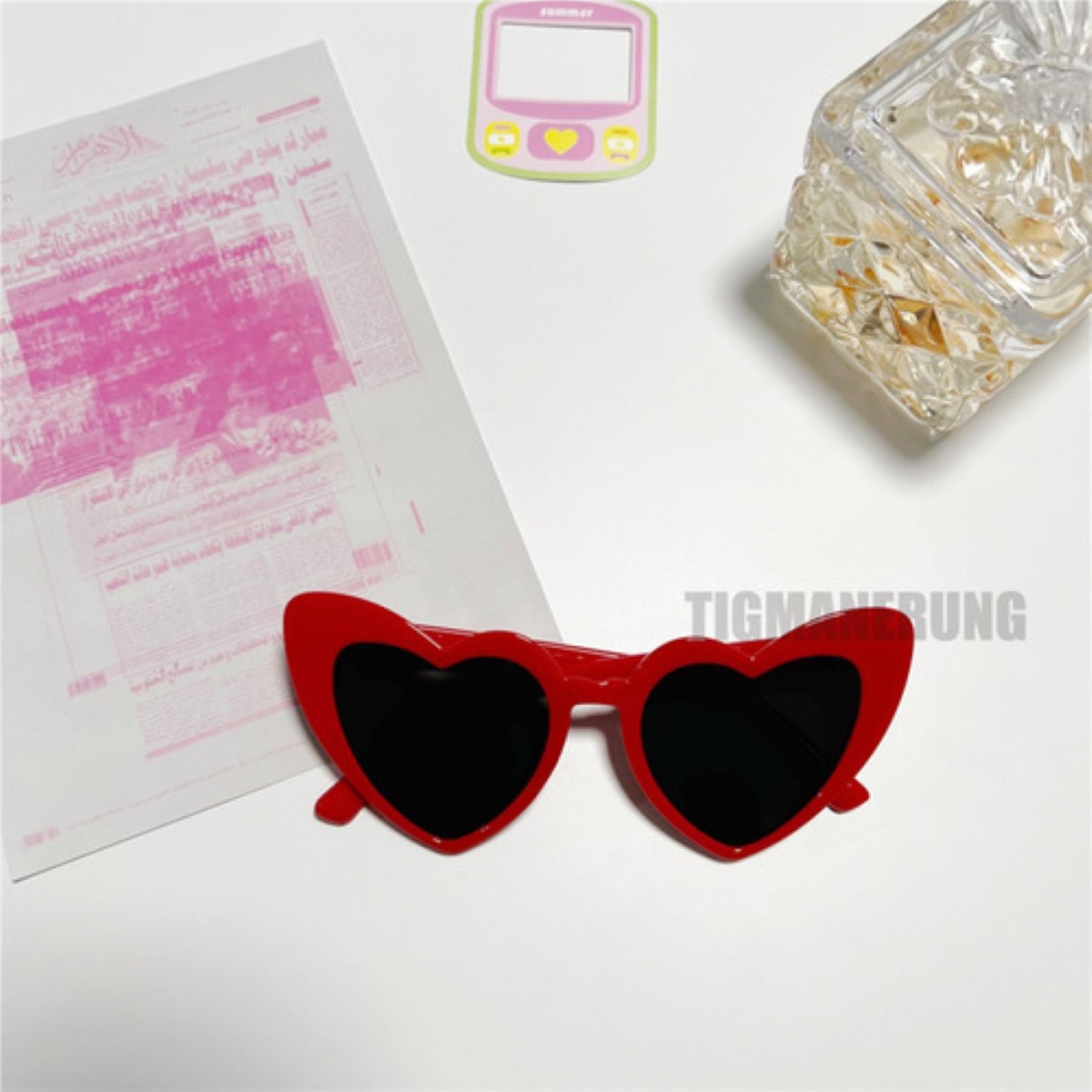 Gafas De Sol Corazón Accesorios Moda Niñas/Mujer 10 pzs Lentes ROJA