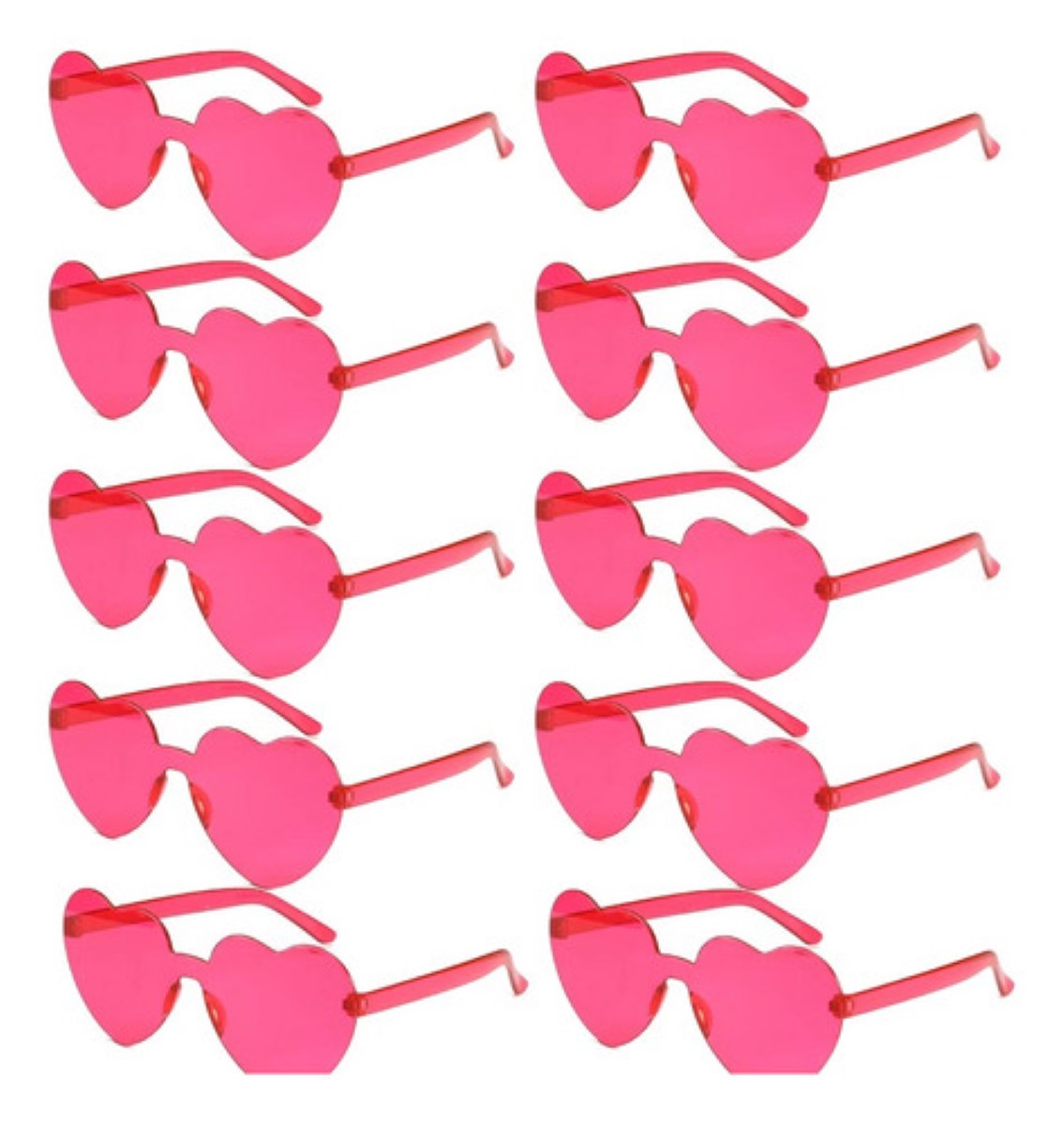 Gafas De Sol De Corazón Accesorios Lentes 10 pares COLOR ROSA CHICLE
