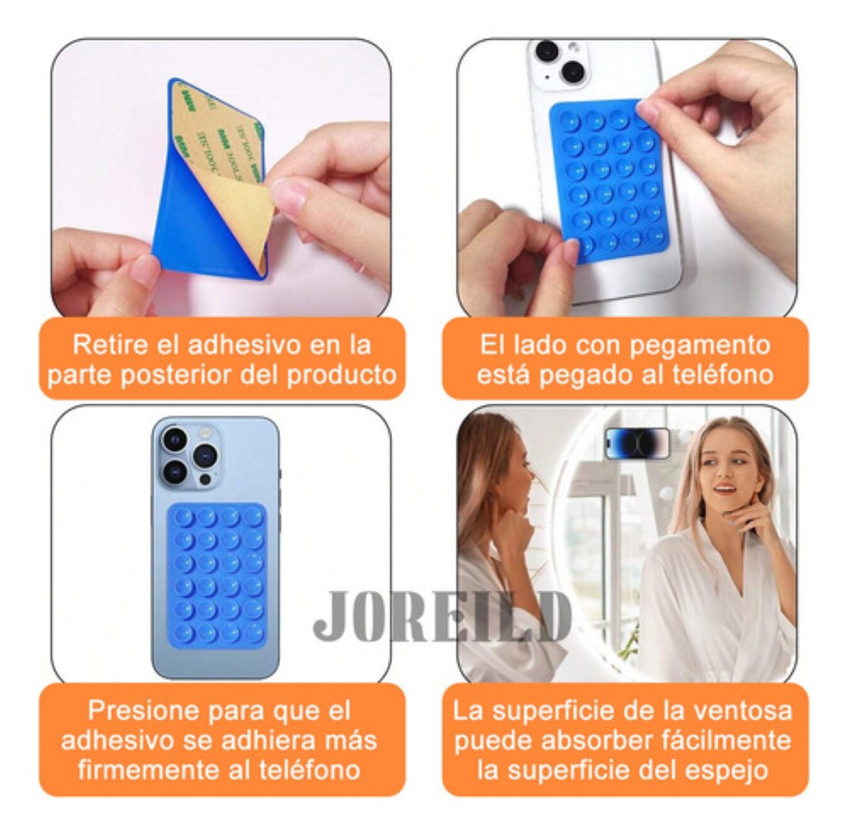 Funda Ventosa De Silicona Soporte Telefono Para Celular 8 pzs 8 Colores