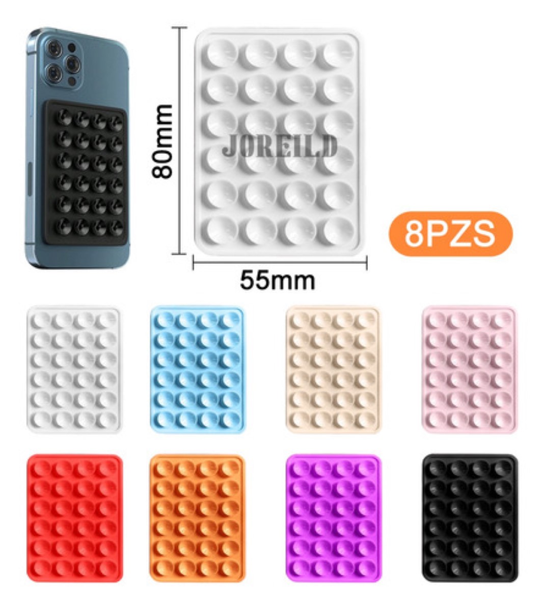Funda Ventosa De Silicona Soporte Telefono Para Celular 8 pzs 8 Colores
