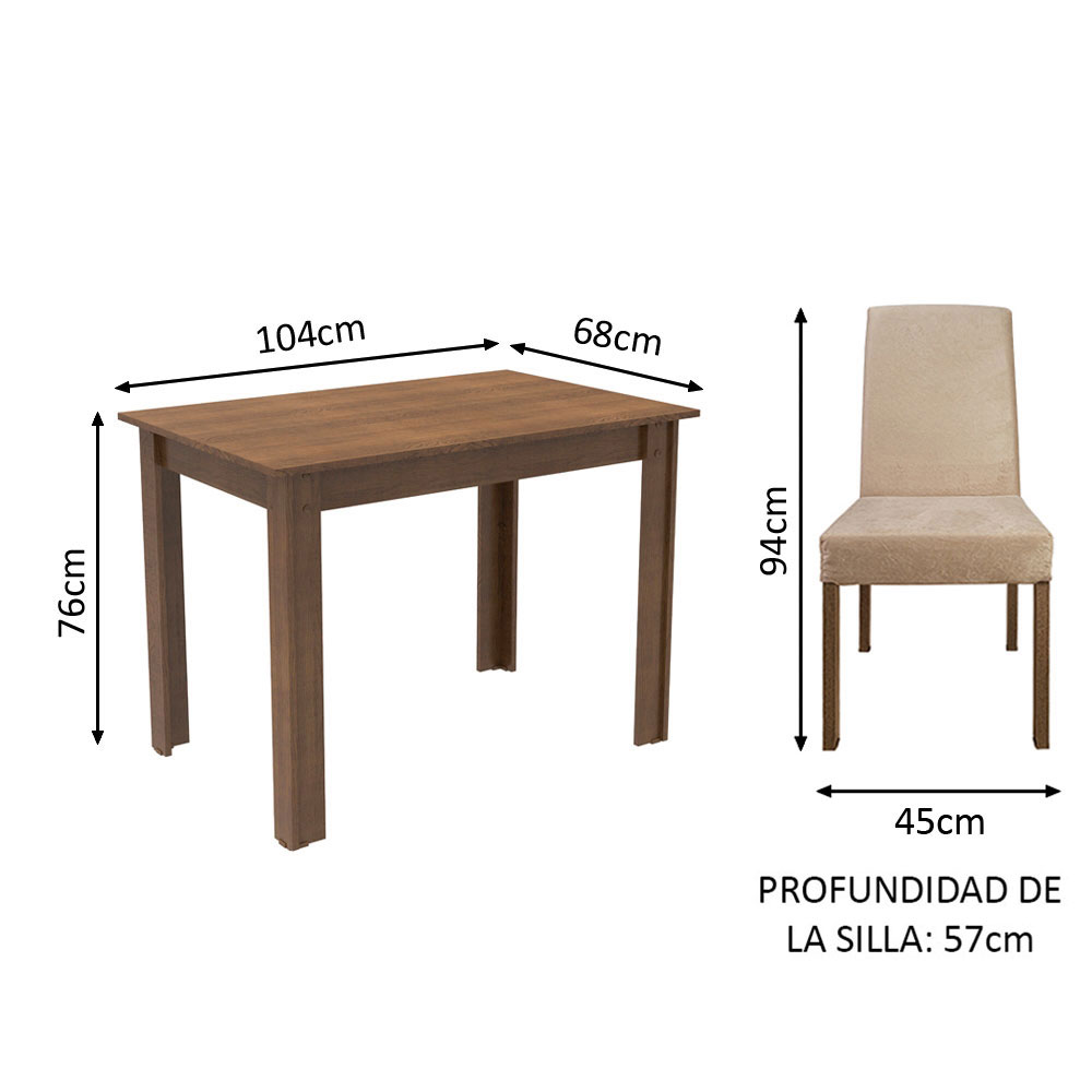 Juego de Comedor con Mesa y 2 Sillas Madesa Vic MI