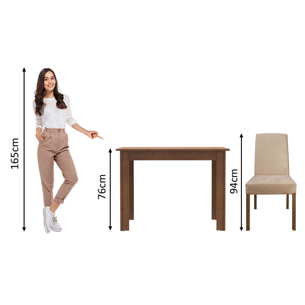 Juego de Comedor con Mesa y 2 Sillas Madesa Vic MI