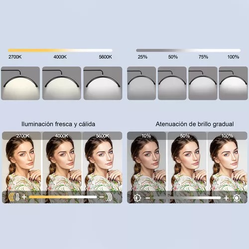 Lámpara Para Pestañas Microblading 3 Tonos Luz Led Ajustable