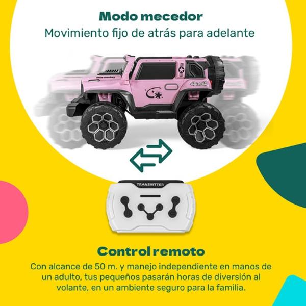 Carro Montable Electrico Control Remoto 4x4 Musica Bluetooth Rosa