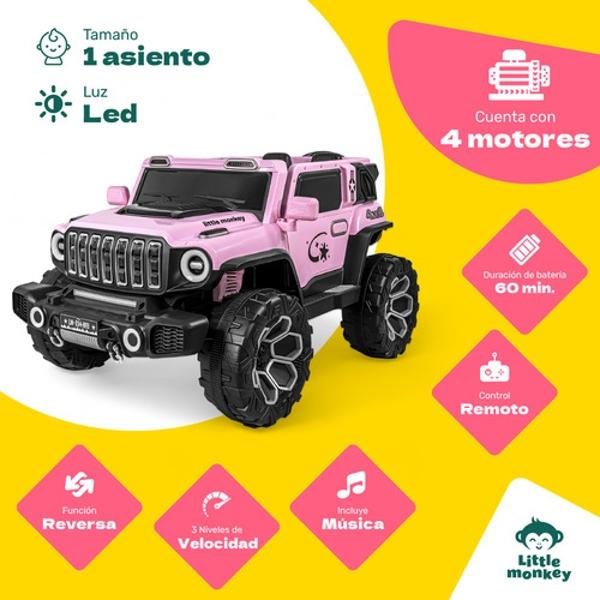 Carro Montable Electrico Control Remoto 4x4 Musica Bluetooth Rosa