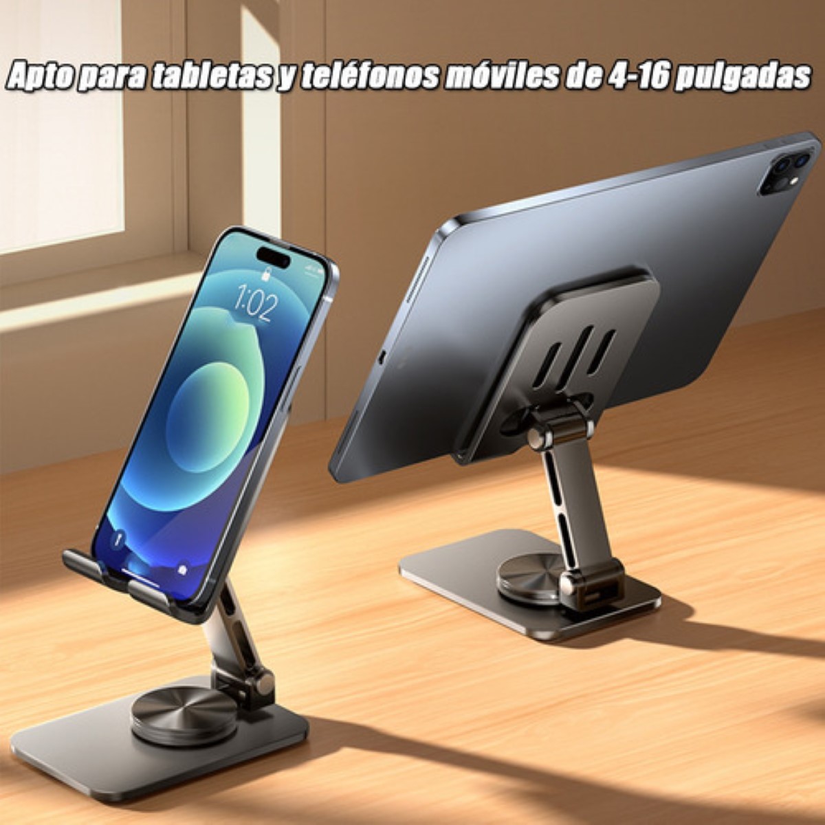 Soporte Ajustable De Aluminio Para Teléfono/tablet/consola PLATA