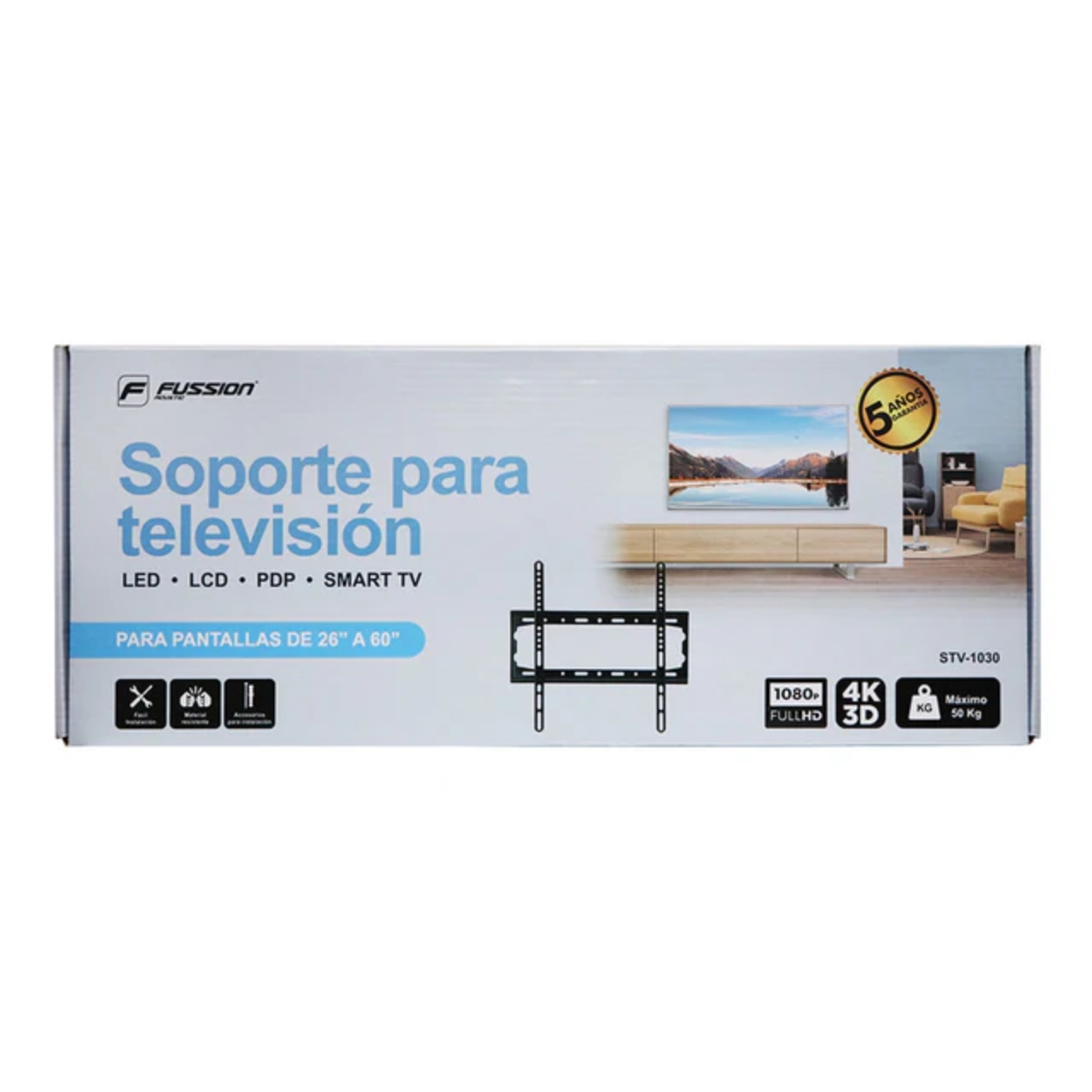 Soporte Para Pantalla 26" A 60" Fussion STV-1030 Fijo ENDY2