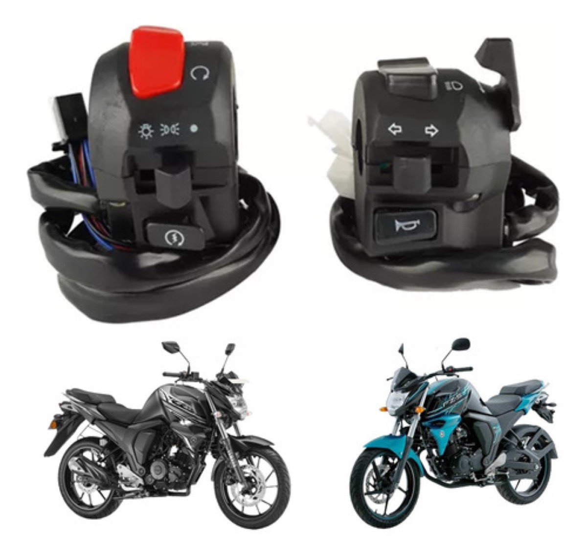 Par Mandos Izquierdo Y Derecho Para Yamaha Fz16 Fazer16 2.0 negro