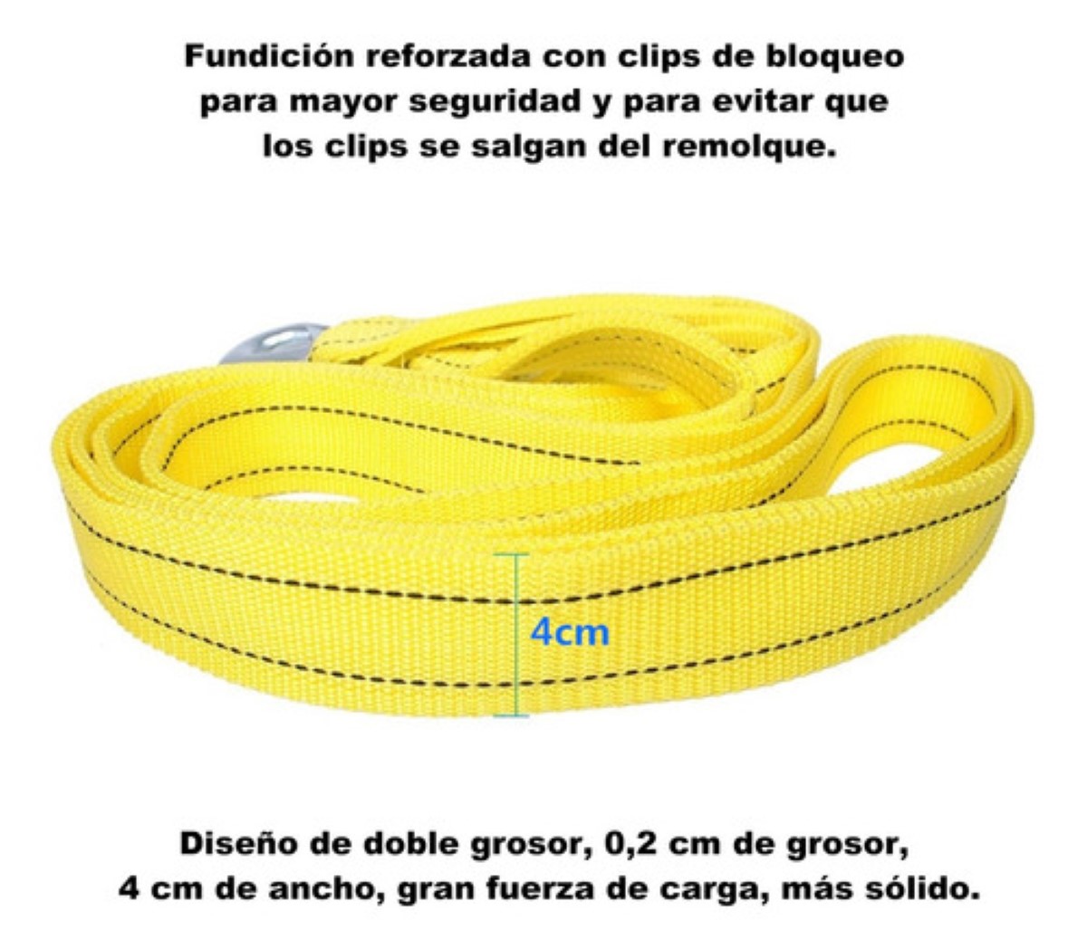 Cuerda Remolque Olécranon Doble Capa Espesada Correa 4m/5t amarillo