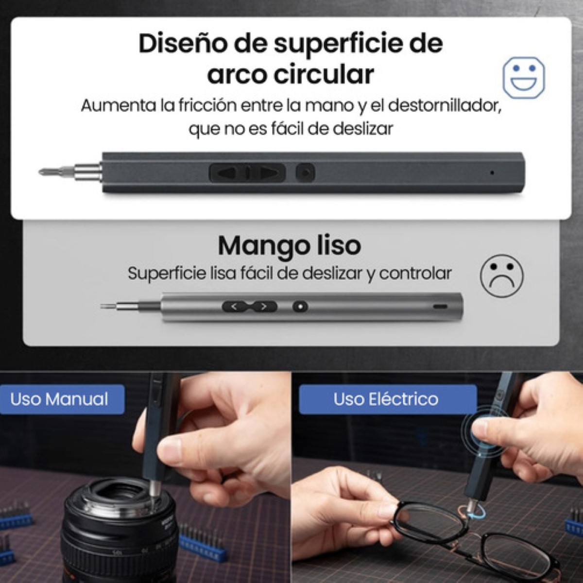 Juego De Desarmadores Precisión Eléctrico Mini Celular negro