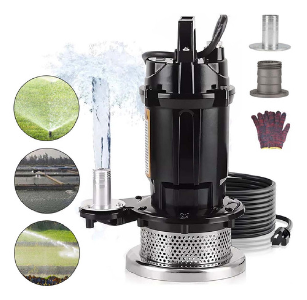 Bomba Sumergible Metálica 1/2 Hp Para Agua Limpia/sucia 110v negro