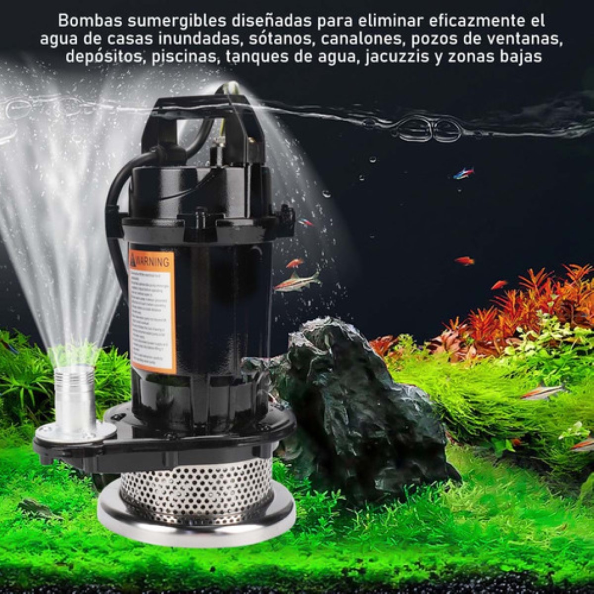 Bomba Sumergible Metálica 1/2 Hp Para Agua Limpia/sucia 110v negro