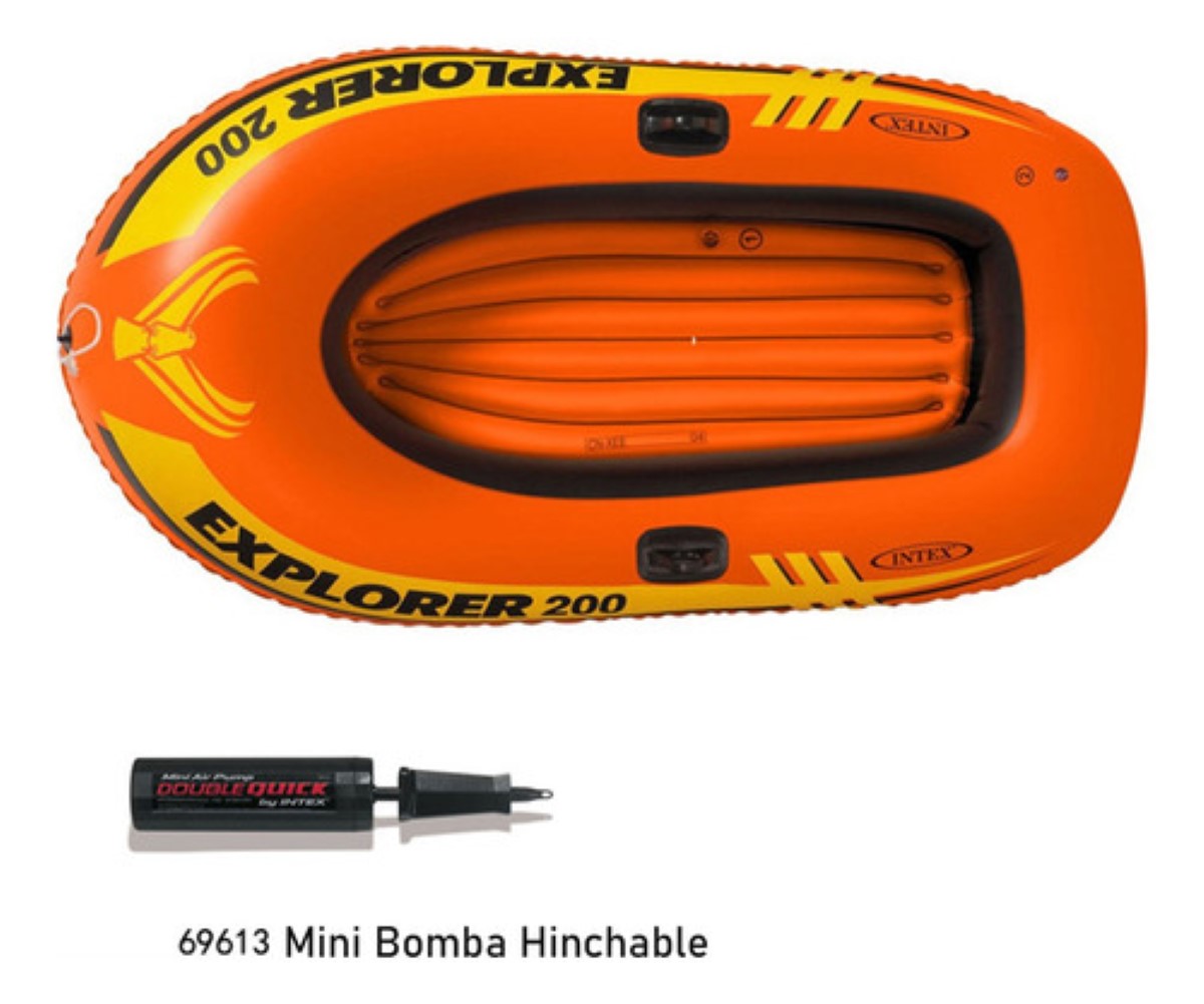Lancha Hinchable Con Remos Y Bomba 2 Personas naranja negro