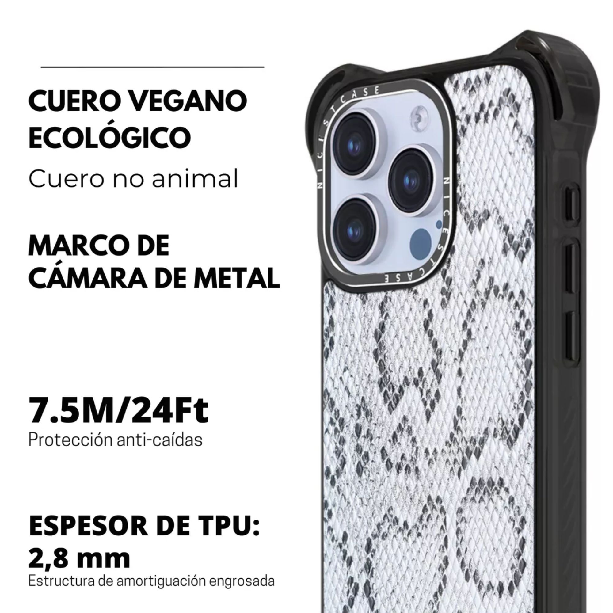 Funda Uso Rudo Para iPhone Magsafe Ultra Bounce Animal Print Protector para Iphone 14 plus/15 plus / Piton