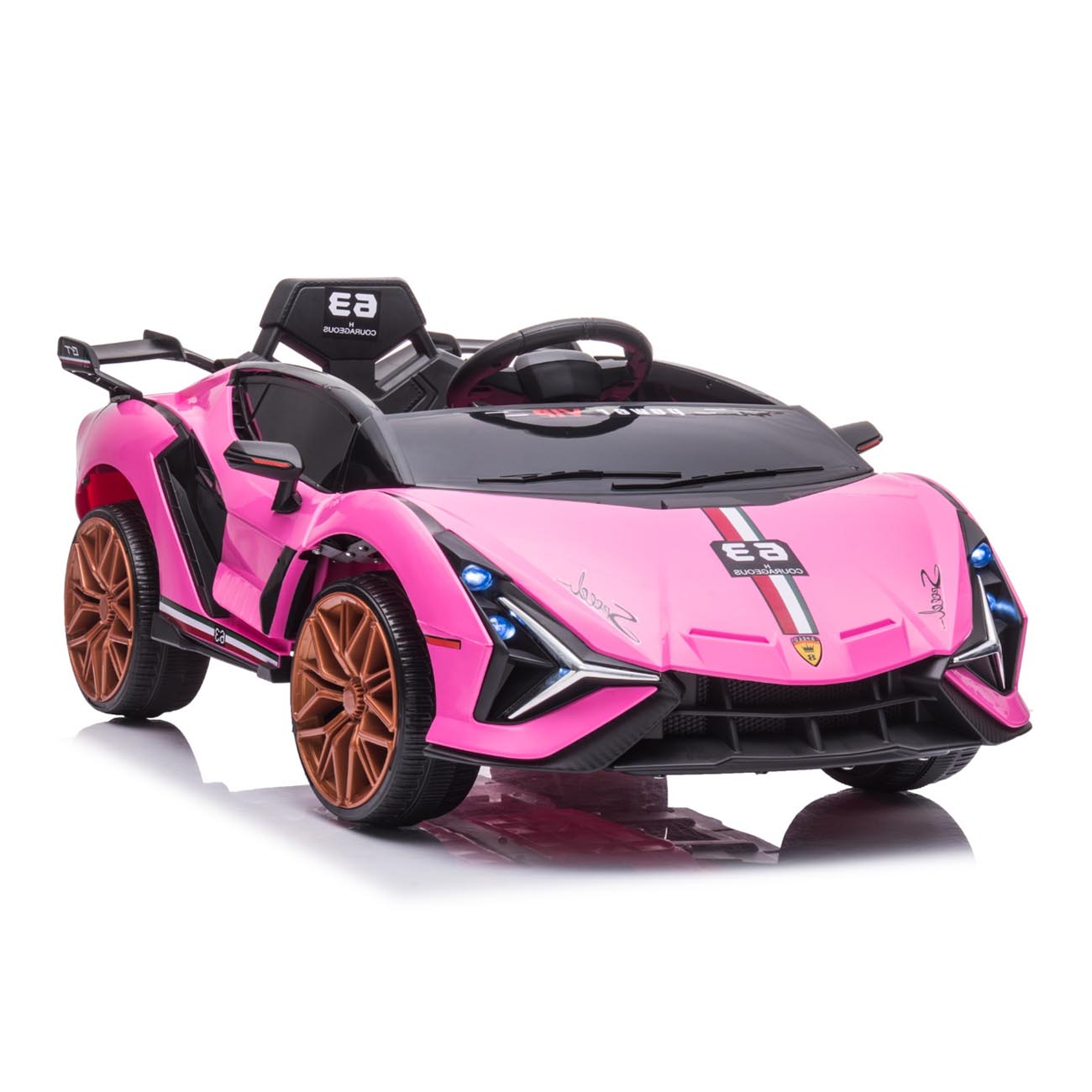 Carro Montable Electrico 12V Deportivo Tipo Lamborghini Aventador 7188 Rosa