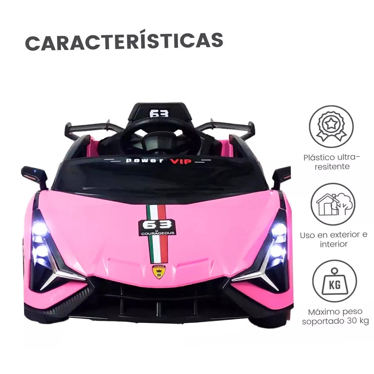 Carro Montable Electrico 12V Deportivo Tipo Lamborghini Aventador 7188 Rosa