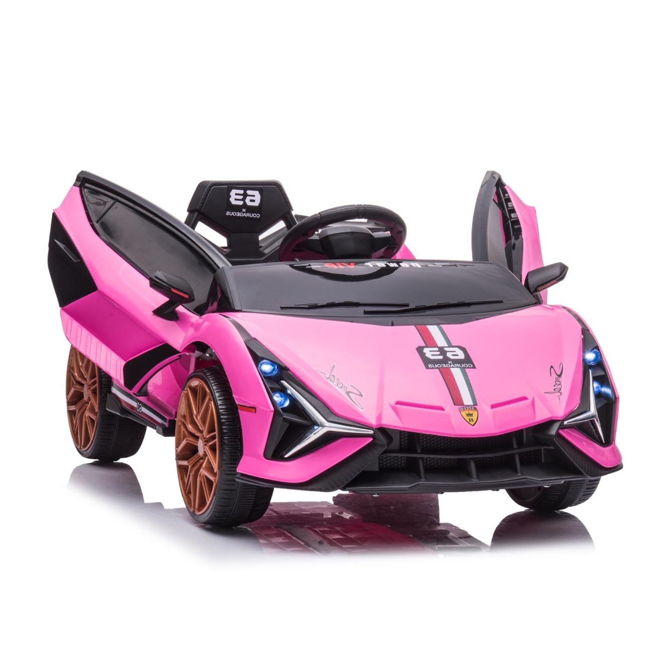 Carro Montable Electrico 12V Deportivo Tipo Lamborghini Aventador 7188 Rosa