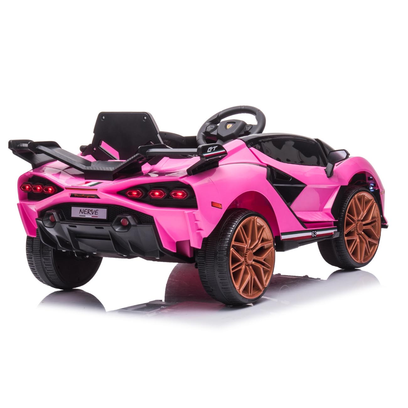 Carro Montable Electrico 12V Deportivo Tipo Lamborghini Aventador 7188 Rosa