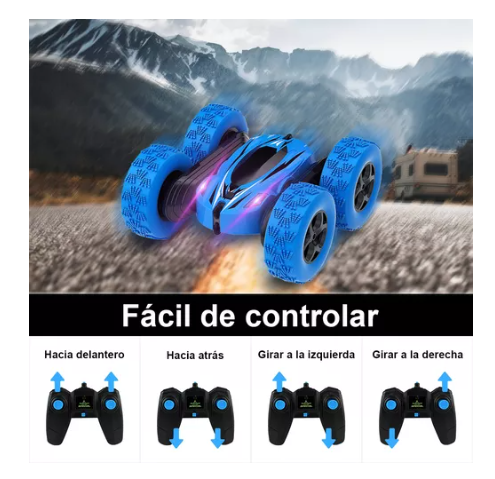 Carro Control Remoto Recargable Rotación De 360° Para Niños